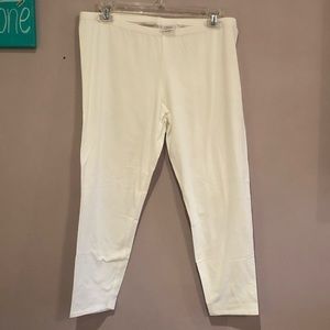 White Fitted Cotton Pants